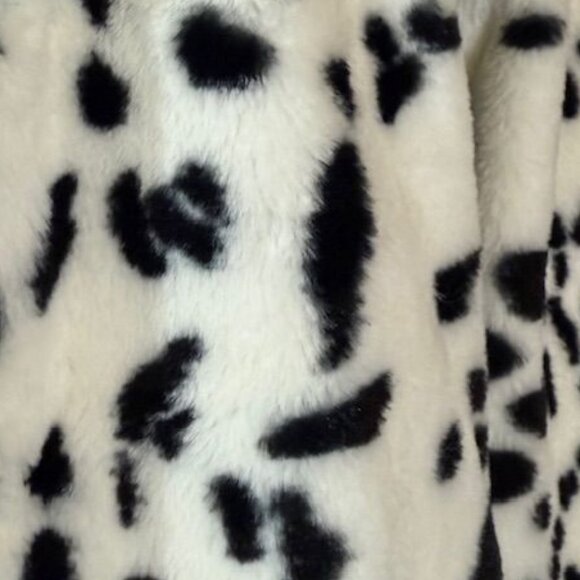 NWOT Avec Les Filles Dalmatian Black White Faux Fur Coat - Picture 11 of 14